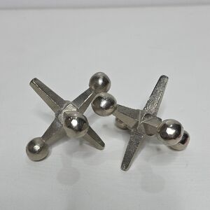 Modern Silver Home Art Jack Sculptures